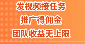 发视频接任务,推广得佣金,做团队推广收益无上限-中创网_分享创业项目_助您在家赚钱