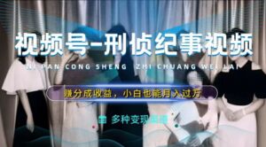 利用刑侦纪实视频，赚视频号分成计划收益，操作简单，新手小白轻松月入过万【揭秘】-中创网_分享创业项目_助您在家赚钱
