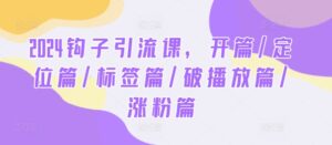 2024钩子引流课,开篇/定位篇/标签篇/破播放篇/涨粉篇-中创网_分享创业项目_助您在家赚钱