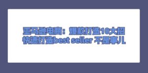 (11431期)亚马逊电商:爆款打造10大招,快速打造best seller 不是事儿-中创网_分享创业项目_助您在家赚钱