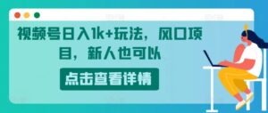 微信视频号日入1k 游戏玩法,蓝海项目,新手还可以-中创网_分享创业项目_助您在家赚钱