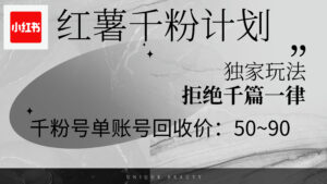 （12280期）红薯千粉回收计划，单账号收益50+，可矩阵操作-中创网_分享创业项目_助您在家赚钱