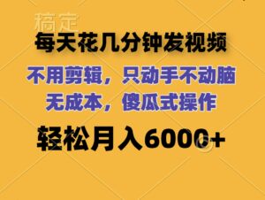 （12119期）每天花几分钟发视频 无需剪辑 动手不动脑 无成本 傻瓜式操作 轻松月入6…-中创网_分享创业项目_助您在家赚钱