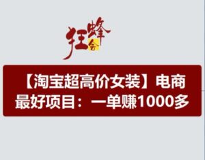 淘宝超高价女装项目,电商最好赛道,一单赚1000多-中创网_分享创业项目_助您在家赚钱
