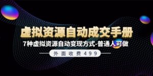 （11607期）外边收费标准499《虚拟资源自动成交手册》7种虚拟资源项目全自动变现模式-平常人能做-中创网_分享创业项目_助您在家赚钱