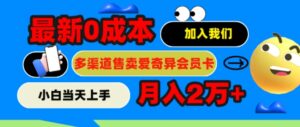 2024最新0成本售卖爱奇艺会员,月入2w+,小白当天上手-中创网_分享创业项目_助您在家赚钱