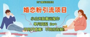 小红书的婚恋交友粉引流方法,无需做直播,无需拍摄视频,不需要做交货【揭密】-中创网_分享创业项目_助您在家赚钱