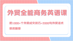 外贸全能商务英语课,把1000+个外贸成交技巧+2000句外贸话术,装进脑袋(144节)-中创网_分享创业项目_助您在家赚钱
