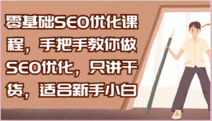 零基础SEO优化课程，手把手教你做SEO优化，只讲干货，适合新手小白-中创网_分享创业项目_助您在家赚钱