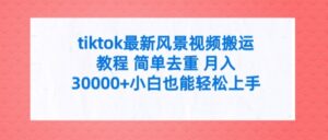tiktok全新景色视频搬运实例教程 简易去重复 月入3W 新手也可以快速上手【揭密】-中创网_分享创业项目_助您在家赚钱