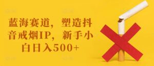 蓝海赛道,塑造抖音戒烟IP,新手小白日入500+【揭秘】-中创网_分享创业项目_助您在家赚钱