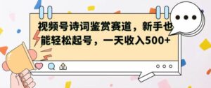 微信视频号跑道——古诗鉴赏,初学者都可以轻松养号,一天工资5张-中创网_分享创业项目_助您在家赚钱