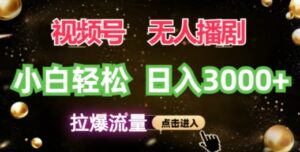 视频号蓝海项目,无人播剧拉爆流量,小白也能轻松日入3K-中创网_分享创业项目_助您在家赚钱