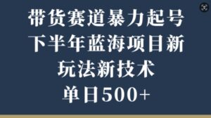 带货赛道暴力起号,下半年蓝海项目,新玩法新技术,单日500+-中创网_分享创业项目_助您在家赚钱