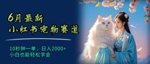 (11771期)6月全新小红书的小宠物跑道,10秒左右一单,日入2000 ,新手都可以轻松懂得-中创网_分享创业项目_助您在家赚钱