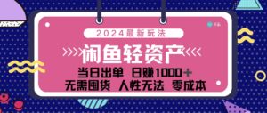 （12092期）闲鱼轻资产 日赚1000＋ 当日出单 0成本 利用人性玩法 不断复购-中创网_分享创业项目_助您在家赚钱