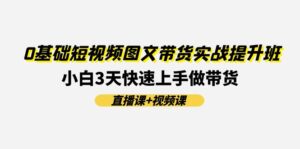 0基础短视频图文带货实战提升班,小白3天快速上手做带货(直播课+视频课)-中创网_分享创业项目_助您在家赚钱