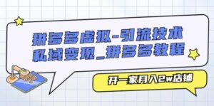 拼多多虚拟引流技术与私域变现-拼多多教程：开一家月入2w店铺-中创网_分享创业项目_助您在家赚钱