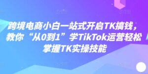 跨境电商小白一站式开启TK搞钱,教你“从0到1”学TikTok运营轻松掌握TK实操技能-中创网_分享创业项目_助您在家赚钱