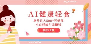 (12388期)AI健康轻食,单号日入500+可矩阵,小白轻松引流赚钱(教程+食谱)-中创网_分享创业项目_助您在家赚钱