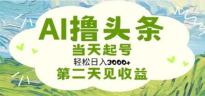 (11426期)AI撸今日头条,轻轻松松日入3000 没脑子实际操作,当日养号,第二天见盈利-中创网_分享创业项目_助您在家赚钱