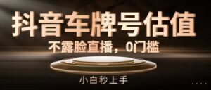 抖音车型号公司估值,不露脸直播,0门坎,新手秒入门【揭密】-中创网_分享创业项目_助您在家赚钱