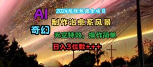 2024短视频掘金项目,AI制作治愈系风景,奇幻天空特效,操作简单,日入3位数【揭秘】-中创网_分享创业项目_助您在家赚钱