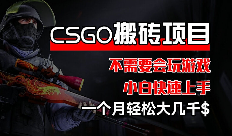 CSGO 装备搬砖项目，操作简单，不需要会玩游戏，小白也能快速上手，一个月轻松大几千【揭秘】-中创网_分享创业项目_助您在家赚钱
