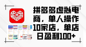 (12267期)拼多多虚拟电商,单人操作10家店,单店日盈利100+-中创网_分享创业项目_助您在家赚钱