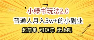 (12374期)小绿书玩法2.0,超简单,普通人月入3w+的小副业,可批量放大-中创网_分享创业项目_助您在家赚钱