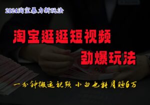 淘宝逛逛短视频劲爆玩法,只需一分钟搬运视频,小白也能日入500+-中创网_分享创业项目_助您在家赚钱