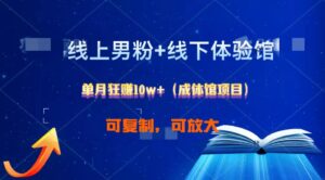 线上男粉+线下成体馆:单月狂赚10W+1.0-中创网_分享创业项目_助您在家赚钱