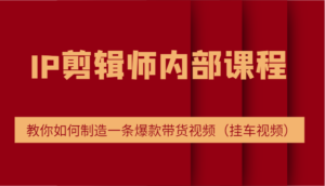 IP剪辑师内部课程,电商切片培训,教你如何制造一条爆款带货视频(挂车视频)-中创网_分享创业项目_助您在家赚钱
