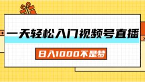（11906期）一天入门视频号直播带货，日入1000不是梦-中创网_分享创业项目_助您在家赚钱