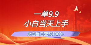 （11997期）一单9.9，一天轻松上百单，不挑人，小白当天上手，一分钟一条作品-中创网_分享创业项目_助您在家赚钱
