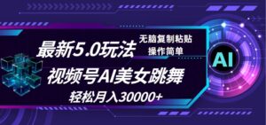 （12284期）视频号5.0最新玩法，AI美女跳舞，轻松月入30000+-中创网_分享创业项目_助您在家赚钱