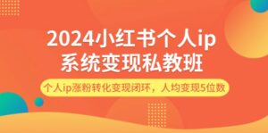 2024小红书个人ip系统变现私教班,个人ip涨粉转化变现闭环,人均变现5位数-中创网_分享创业项目_助您在家赚钱