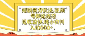 短剧暴力玩法，视频号搬运连怼，见收益快，纯小白月入1w-中创网_分享创业项目_助您在家赚钱