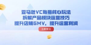 (11848期)亚马逊平台VC账户游戏核心玩法,拆卸商品控制模块运营方法,提升店铺GMV,提高运营利润-中创网_分享创业项目_助您在家赚钱