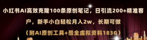 （11598期）小红书的AI高效率复制100原创设计爆品手记，日引流方法200 ，轻轻松松月入2w ，长期性能做…-中创网_分享创业项目_助您在家赚钱