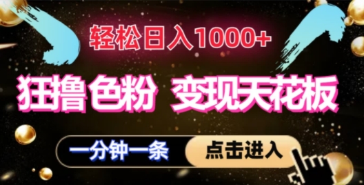 狂撸S粉变现天花板，轻松日入1000+，一单200+-中创网_分享创业项目_助您在家赚钱