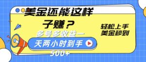 美金还能这样子赚?轻松上手,美金秒到账 多号多收益,一天 两小时,到手500+-中创网_分享创业项目_助您在家赚钱