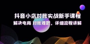 (12132期)抖音小店对账实战新手课程,解决电商 对账难题,详细流程讲解-中创网_分享创业项目_助您在家赚钱