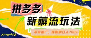 拼多多最新薅流游戏玩法,不用驾车营销推广,完全靠自然流用餐-纯粹赚50 盈利,日入700 【揭密】-中创网_分享创业项目_助您在家赚钱