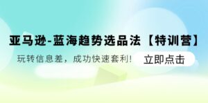 （11591期）亚马逊平台-瀚海发展趋势选款法【夏令营】：轻松玩信息不对称，取得成功迅速对冲套利!-中创网_分享创业项目_助您在家赚钱