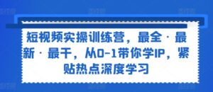 小视频实操训练营,最齐·全新·最干,从0-1陪你学IP,紧靠网络热点深度神经网络-中创网_分享创业项目_助您在家赚钱