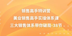 销售高手特训营,美业销售高手实操体系课,三大销售体系带你破局(38节)-中创网_分享创业项目_助您在家赚钱