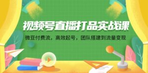 (12262期)视频号直播打品实战课:微 豆 付 费 流,高效起号,团队搭建到流量变现-中创网_分享创业项目_助您在家赚钱
