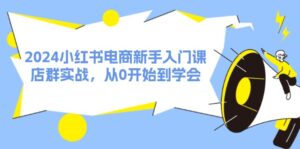 (11988期)2024小红书电商新手入门课,店群实战,从0开始到学会(31节)-中创网_分享创业项目_助您在家赚钱