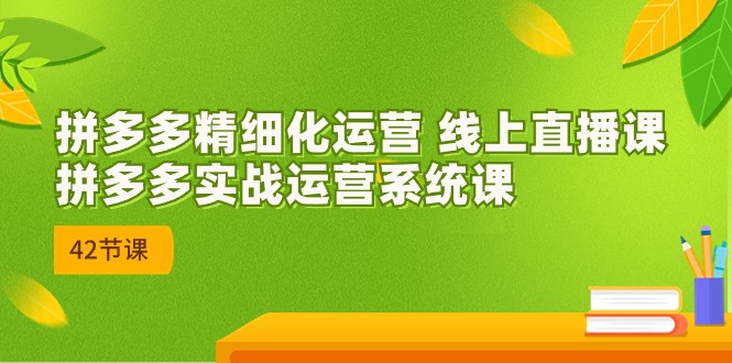 拼多多精细化运营 线上直播课：拼多多实战运营系统课（更新47节）-中创网_分享创业项目_助您在家赚钱